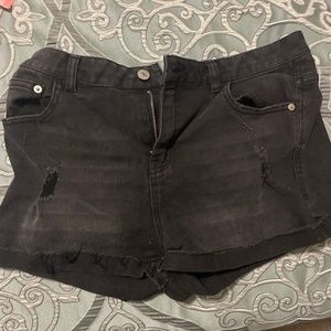 Black Denim Shorts